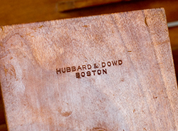 Hubbard & Dowd stamp impression on toolbox lid