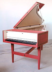 Overall photo of the 18th c.  French double-manual harpsichord after Taskin